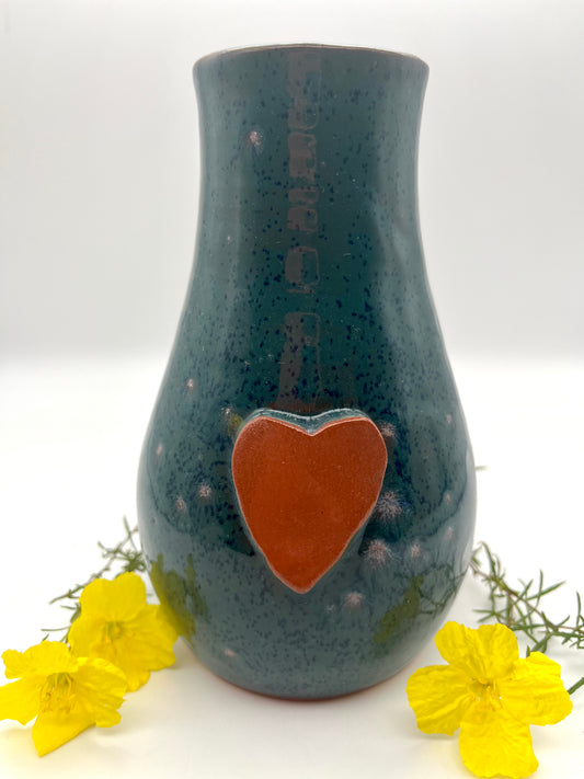 Handmade Ceramic Vase in Teal